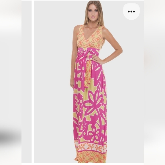 Olian V-Neck Maternity Maxi Mixed Print DressSize XS - Picture 1 of 6